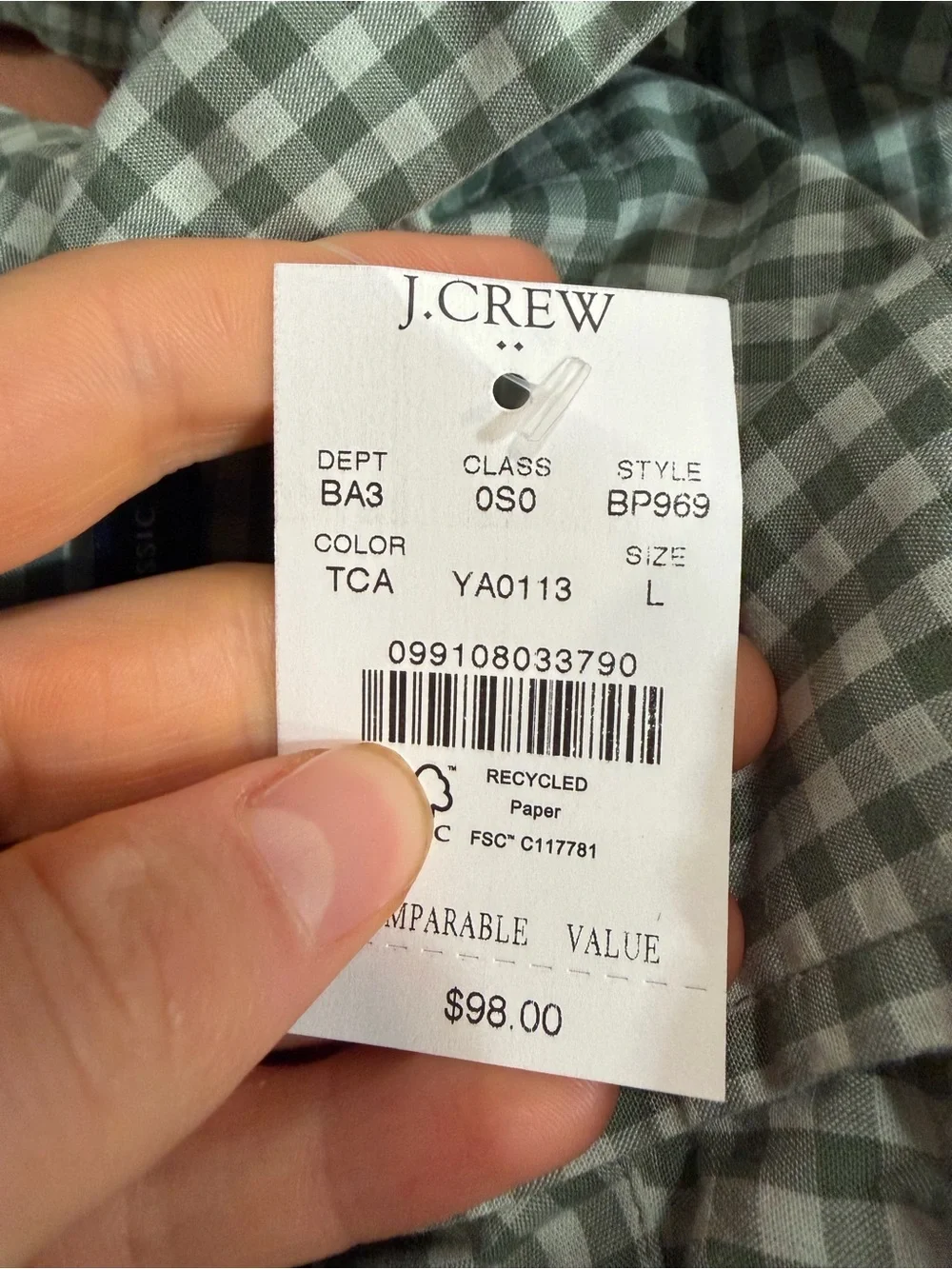 J crew topiary cascade Classic-fit flex casual shirt